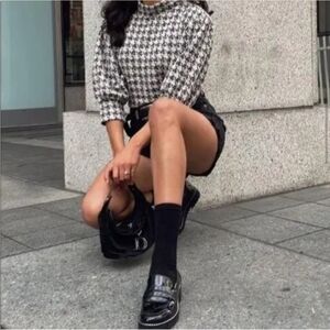 NEW Franco Sarto Cassandra Platform Penny Loafer in Black Patent Leather 8.5